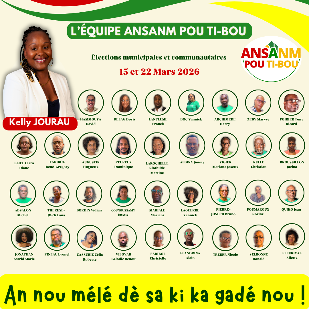 Kelly Jourau et ses colistiers — Ansanm Pou Ti-Bou